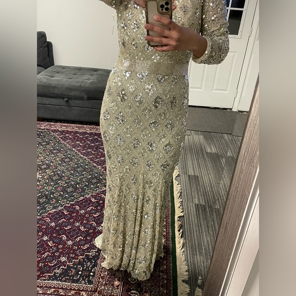 Mac Duggal Long Sleeve Sequin Gown - Picture 6 of 6